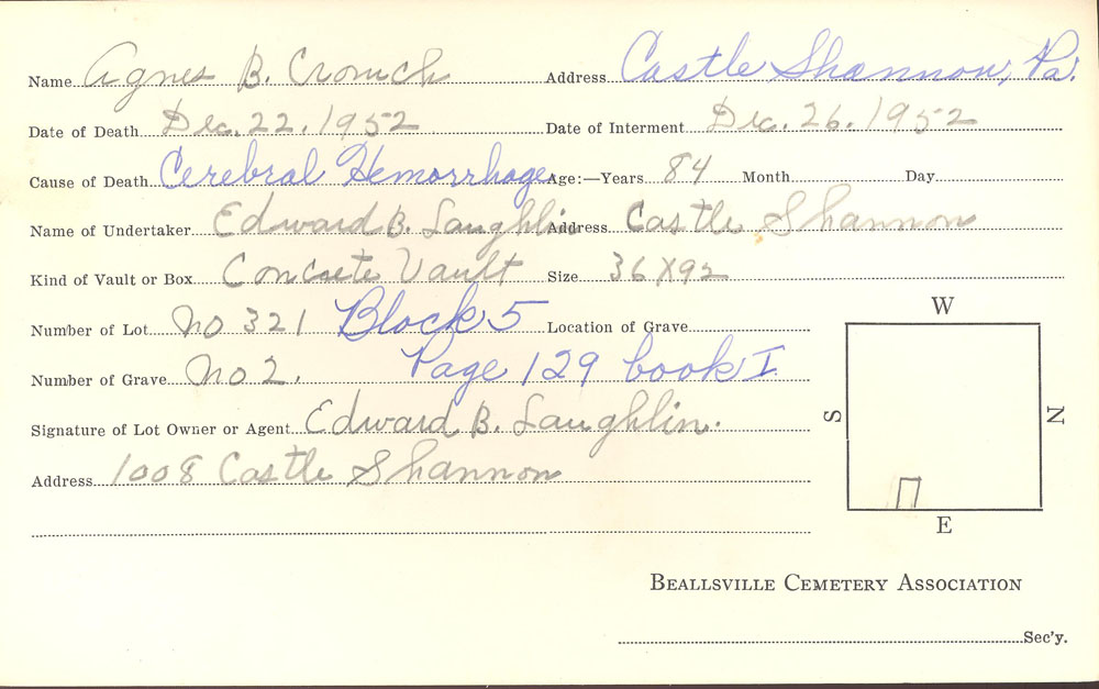 burial card